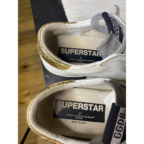 (Sold) Golden Goose Superstar Sneakers White Gold - Picture 13 of 14